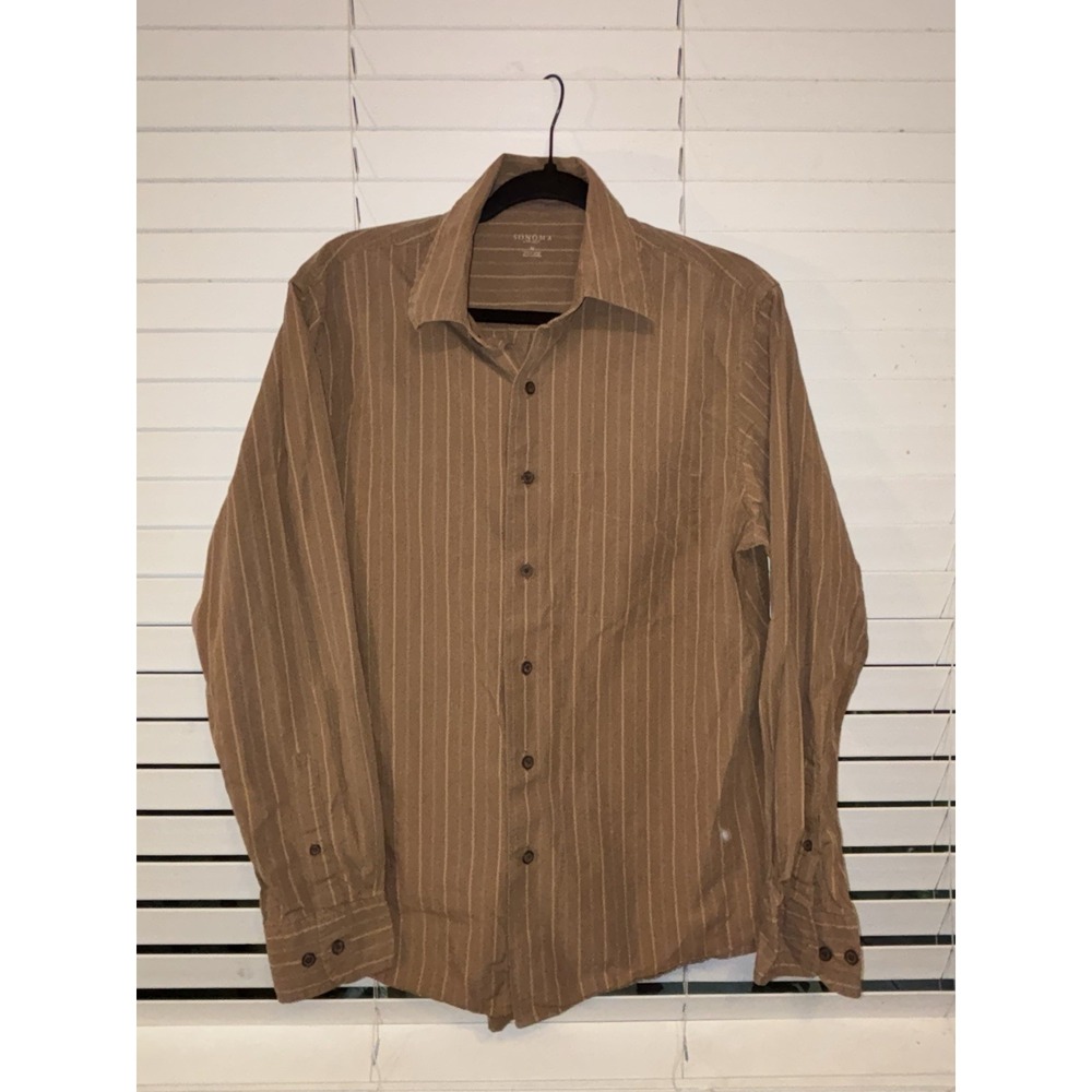 Sonoma Life + Style Mens Long Sleeve Button Down Shirt Size M